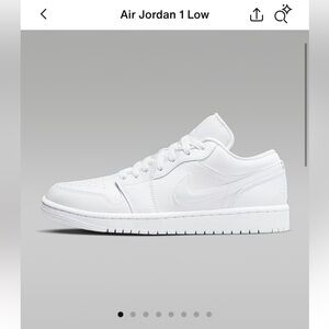 Jordan 1 Low Triple White Sneakers